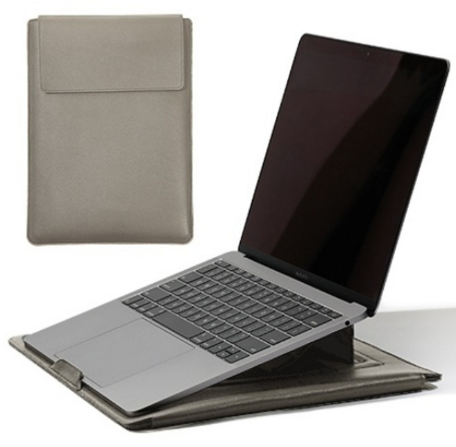 라이트피플 노트북 맥북 파우치 거치대겸용, 그레이, 1개