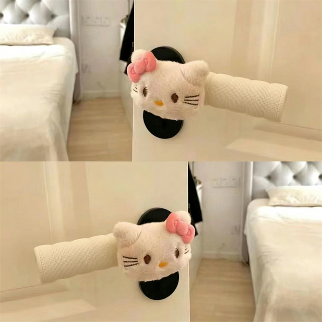 귀여운 KT 문고리 문손잡이 커버 문콕방지 좌우 2개, 헬로키티
