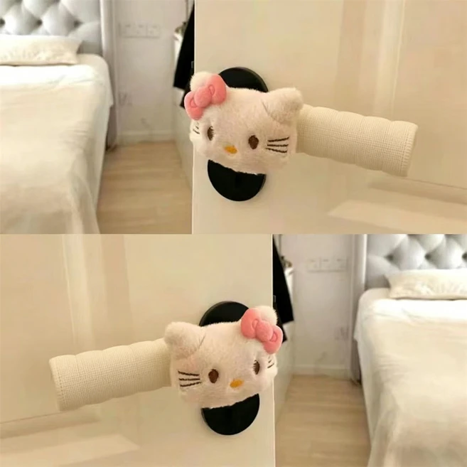 귀여운 KT 문고리 문손잡이 커버 문콕방지 좌우 2개, 헬로키티 - 쿠팡