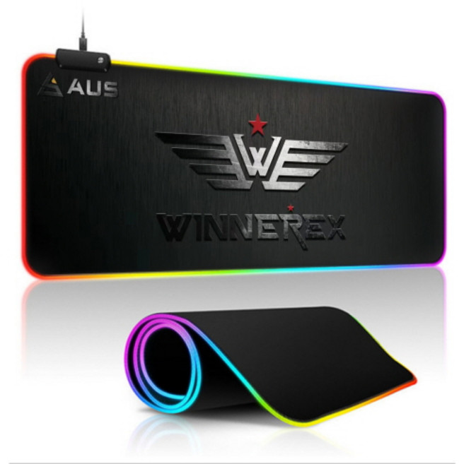 아우스 AMP LED 마우스패드 게이밍 장패드 와이드 데스크패드 패브릭 방수패드 장마우스패드, 1개, AMP-3080(RGB형 블랙)