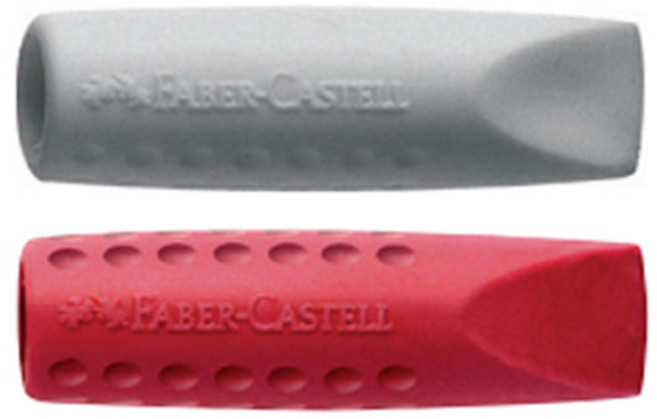 파버카스텔 그립 2001 지우개 캡 컬러 2pcs, 그레이/레드