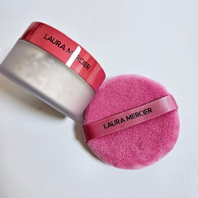 로라메르시에 미네랄 피니싱 파우더, 미네랄 파우더, 라즈베리 뚜껑 (퍼프 세트), 1개