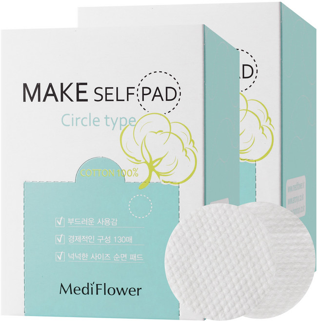 메디플라워 메이크 셀프 패드 리필 130매 1+1, 2개, 130개입