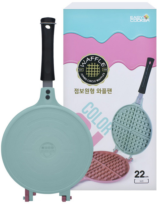 동우리빙 GAS 투컬러 원형점보 와플팬 디저트 후라이팬, 1개