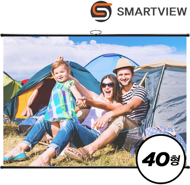 프로젝터매니아 스마트뷰 미니빔전용 이동형 족자스크린, 미니빔족자스크린 40형 J-JM040W