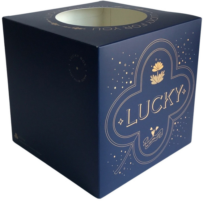 럭키박스 - 종이 응모함 뽑기통 뽑기상자 경품함 경품박스 추첨함, 1개, 럭키박스 네이비