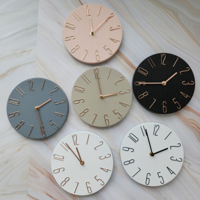 무소음 큰 숫자 벽시계 20cm 심플 인테리어 거실 벽걸이 시계, 화이트블랙, ABS