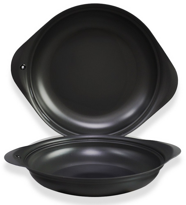 유유마트 국산 업소용 경질 낮은 가벼운 빠르게 끓는 스마트 복전골 냄비 22~32cm, 1개, 24cm_냄비(뚜껑X), 블랙