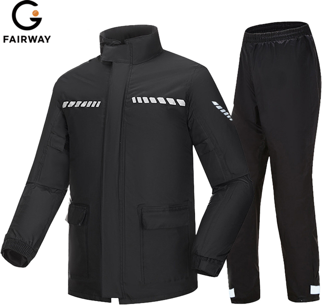 Fairway 오토바이 우비 상하의 세트 경량 방수100, XL