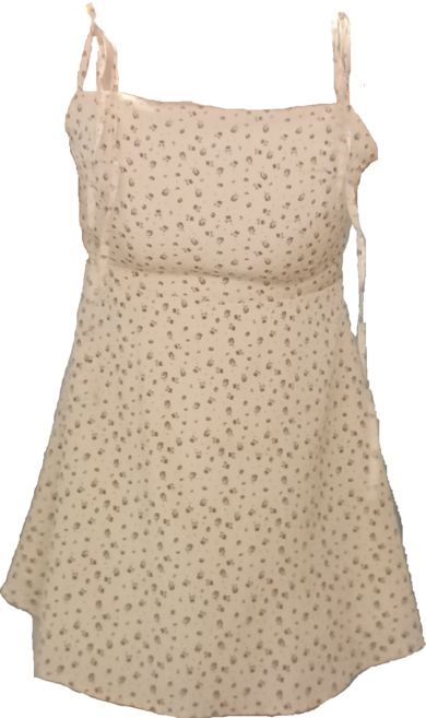 連衣裙 輕盈透氣 浪漫 修身顯瘦 多場合穿搭 時尚百搭, 粉嫰橘咖啡色小碎花細肩帶短洋裝