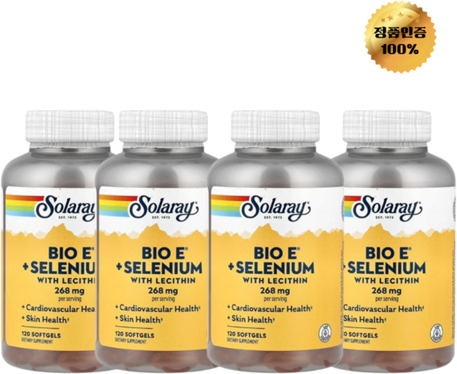 2+2 솔라레이 비타민E + 셀레늄 레시틴 함유 소프트젤 120정, 4개