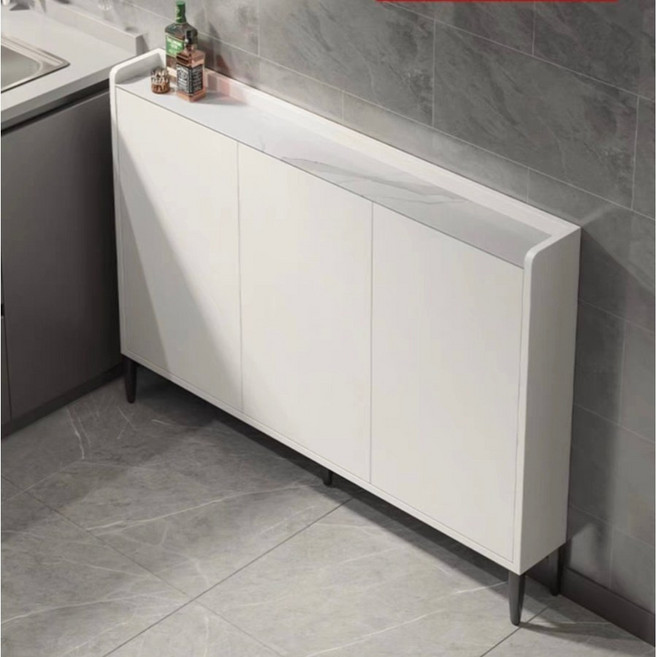 콘솔 수납장 장식장 원목 빈티지 수납 선반 미닫이 복도 테이블 카페 월넛 협탁 서랍장, 100x25x100 3문