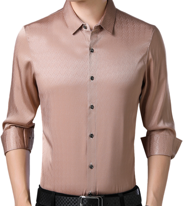 남자 댄스복 긴팔 실크 매끄러운 고급스러운 새틴 셔츠 A26662