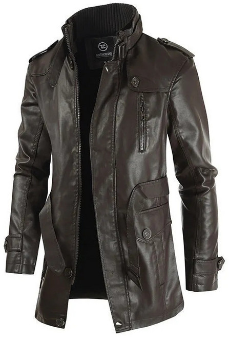 [Myshe]남자 패션 가죽 점퍼 롱 pu 자켓 Myshe qxz1205YCpu5