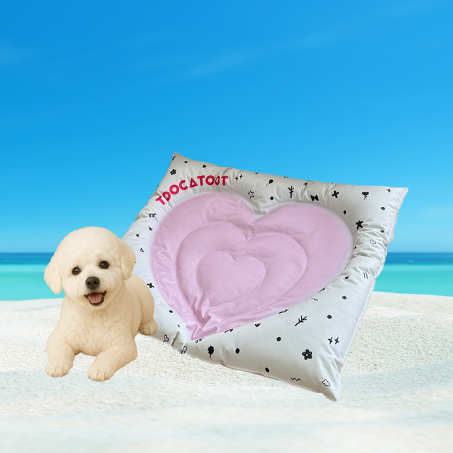 [Roomfittie 루미피티] 강아지 고양이 쿨매트 냉감 꿀잠 젤 방수 방석 여름 필수템, 핑크, 1개