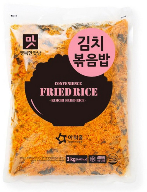 [다만세푸드] 아워홈 김치볶음밥 3kg x 4개(한박스) / 대용량 냉동 볶음밥, 4개