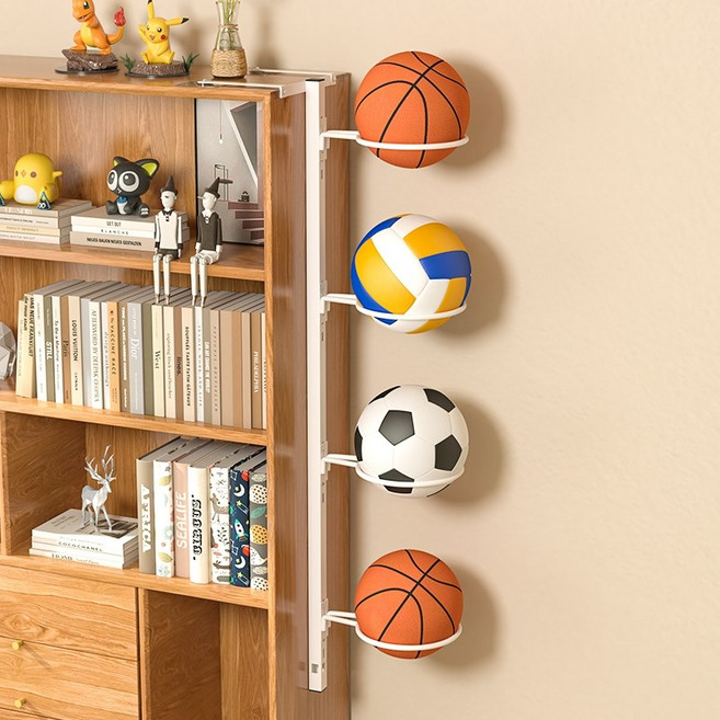 접이식 축구공 거치대 보관대 학교 체육관 정리대 농구공, 화이트-3단, 1개