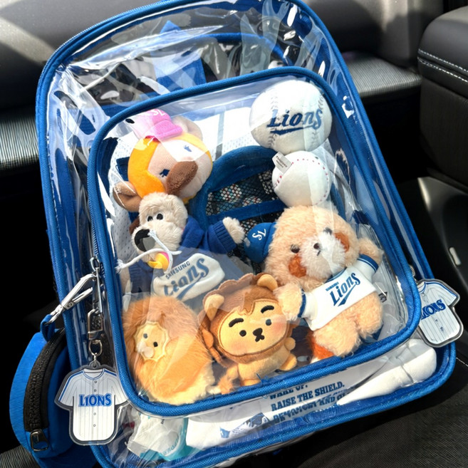 야구 직관 백팩 다용도 방수 PVC 투명 가방, 블루, 1개