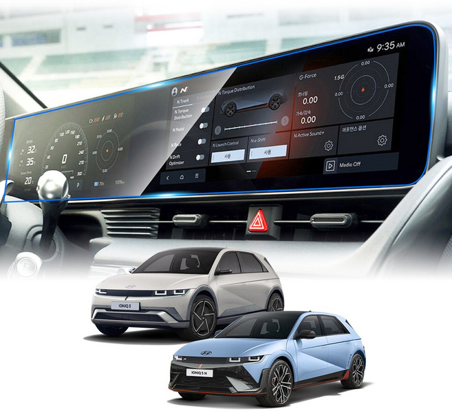 더뉴 아이오닉5 페이스리프트 보호필름 (24년3월-현재) 내비게이션 파노라마 풀커버 액정보호필름, 0.1GB, 파노라마 디스플레이 (고화질)