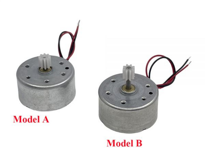 직류 전동기 마이크로 DC RF-300C-1D390 RF-300CA 원형 스핀들 모터 8 톱니 플라스틱 기어 DIY 태양광 장난감 자동차 보트 모델 1.5V 3V 5V, Model B, 1개