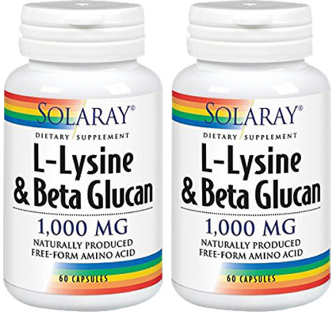 솔라레이 L-리신 & 베타 글루칸 1000mg 캡슐, 60개입, 2개, 60정
