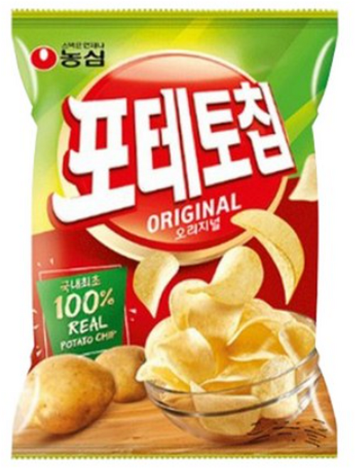 농심 포테토칩 오리지널 감자칩 60g, 1개