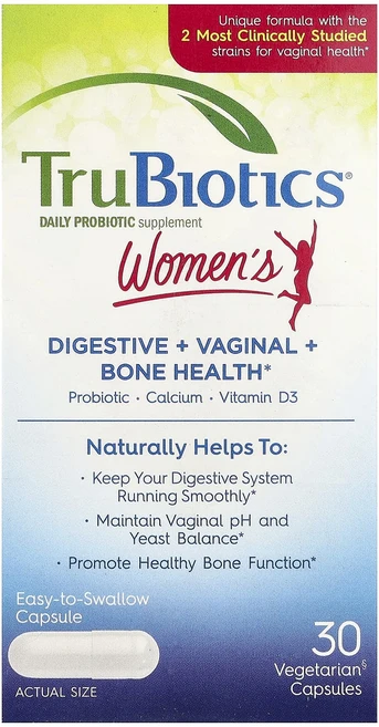 TruBiotics 여성용 소화 + 질 + 뼈 건강 베지 캡슐 30정, TruBiotics여성용소화질뼈건강베지캡슐30정, 1개 - 쿠팡