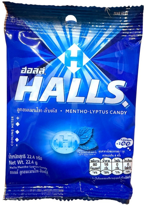 HALLS 薄荷尤加利糖 清涼感, 22.5g, 1個