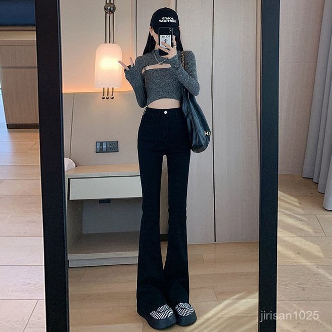 고탄력 하이웨이스트 슬림핏 레깅스 여성용 블랙 팬츠 슬림핏 하이웨이스트 여성용 블랙 스키니 팬츠 여성용 신축성 레깅스 바지2023년 가을 겨울 여성용 두꺼운 벨벳 마감의 약간 벌어