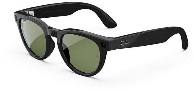 Ray-Ban Meta (Gen 2) Headliner Shiny Black | Smart AI Glasses for Men Women — 2x Battery Life 3, 표준, 샤이니 블랙, 그린 렌즈