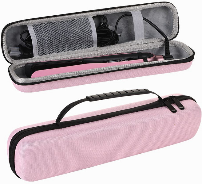 플랜와우 고데기 매직기 파우치 헤어 휴대용 케이스, 연핑크, 1개