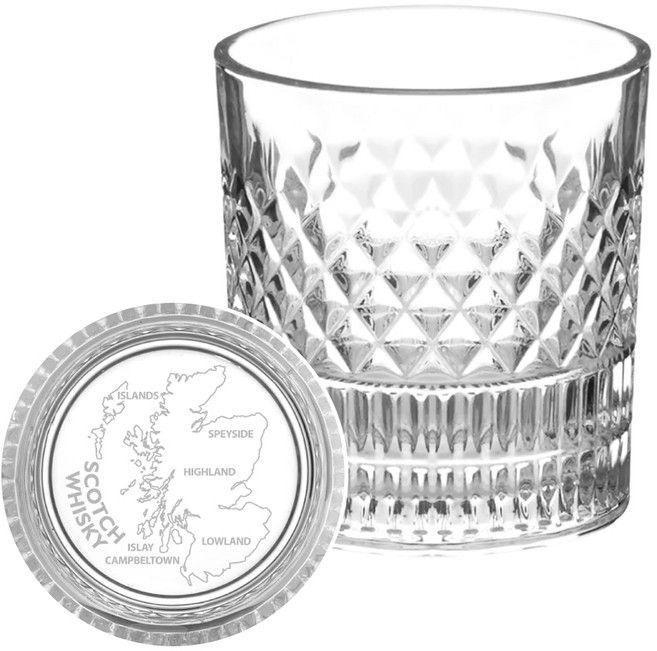 產區菱格紋威士忌杯 300ml, 1個