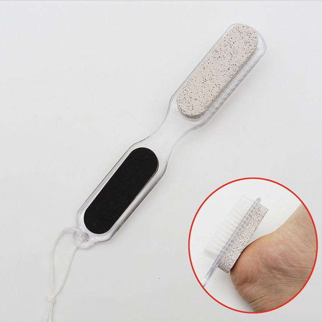 뒷꿈치 각질제거 돌 손잡이 브러쉬 굳은살 풋파일 현무암, 1개