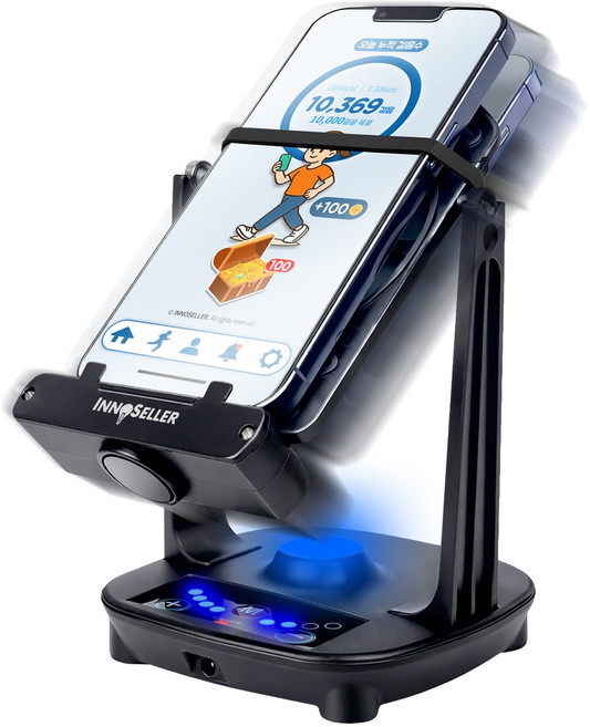 이노셀러 5세대 속도강화판 무선 타이머 만보기 기계 오토워킹 울트라 자동걷기 핸드폰, 블랙, 1개