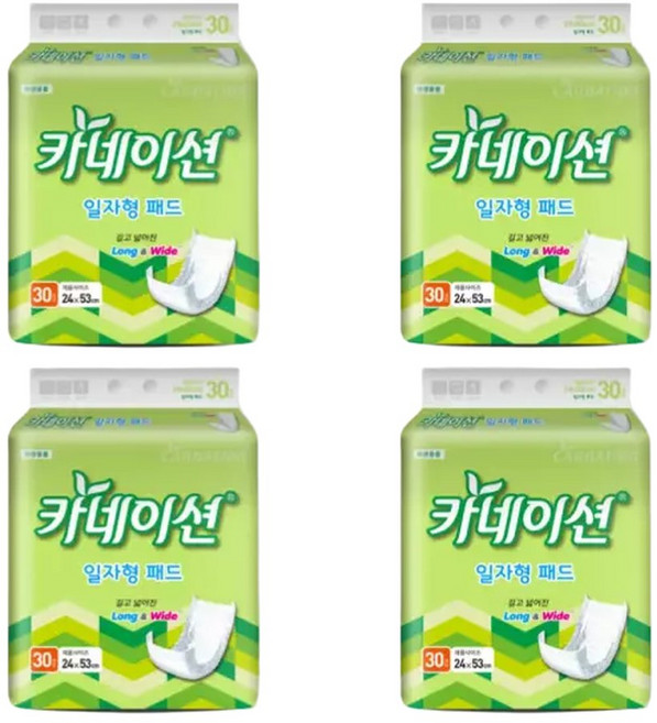카네이션 속기저귀 일자 일반 30매 4팩 (120매) S1, 30매입, 4박스