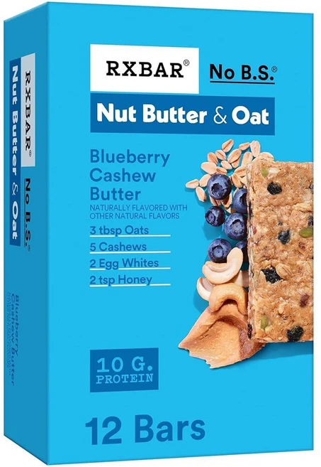 RXBAR A.M. 단백질 바 글루텐 프리 스낵 아침 간식 블루베리 657.7g(23.5온스) 박스 (바 12개), RXBAR A.M. 단백질 바, 글루텐 프리 스낵, 아 - 쿠팡