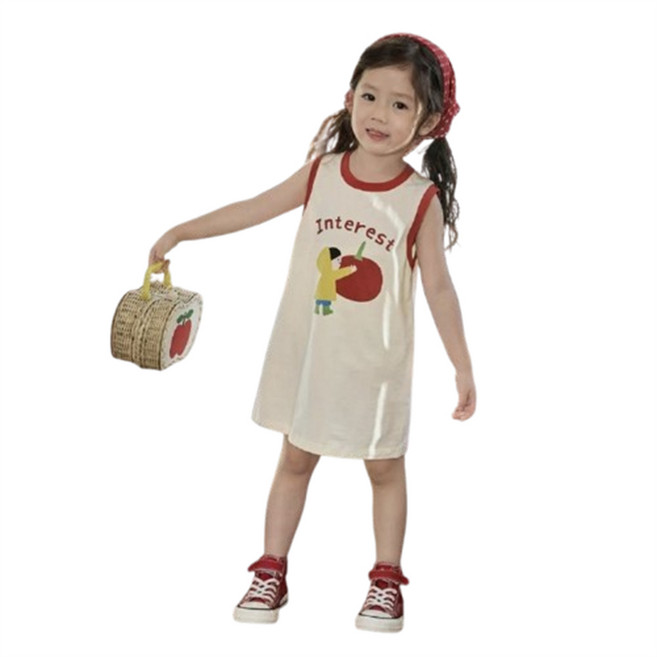 萱寶媽咪兒童夏季背心連身裙 女童 適合日常穿著