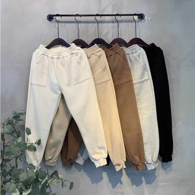 (국내 자체제작)레인더 포켓 기모 면 조거 팬츠 5color