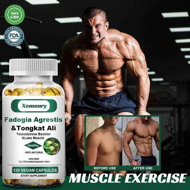 통캇 알리 파도지아 아그레스티스 채식 캡슐 근육 강화 운동 성능 지원, 1개, 60정