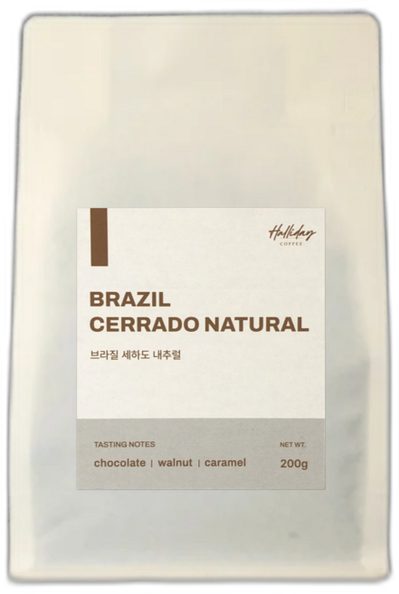 할리데이 브라질 세하도 NY2 고소한 커피 원두 맛있는 홀빈 카페 산미 없는 콩, 1개, 200g, 커피메이커