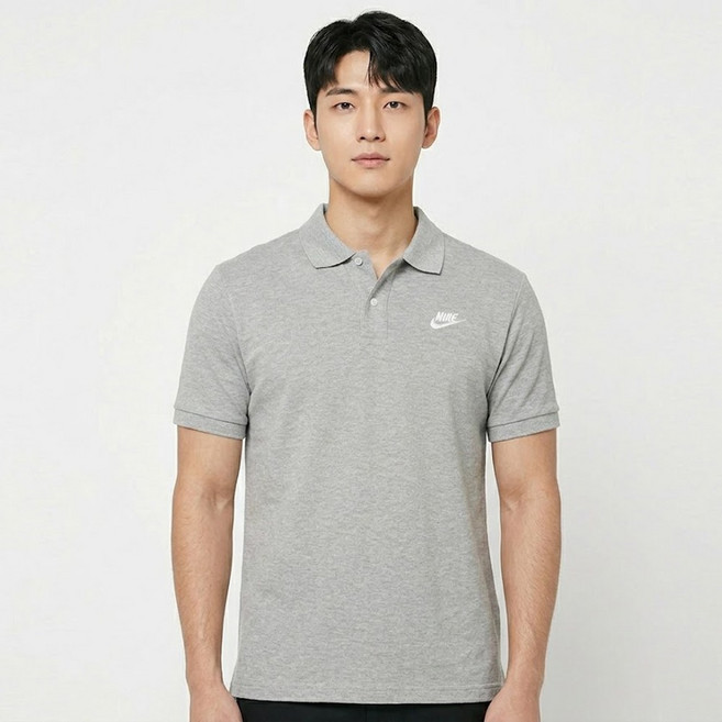 나이키 클럽 폴로 피케 셔츠 반팔티 CJ4456-063 카라티 그레이