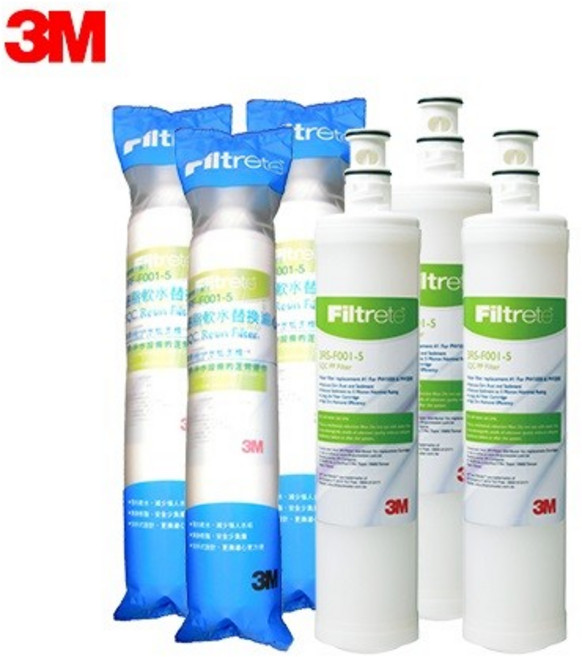 3M Filtrete SQC 前置PP濾心 3RS-F001-5 與 樹脂軟水濾心 3RF-F001-5, 1個