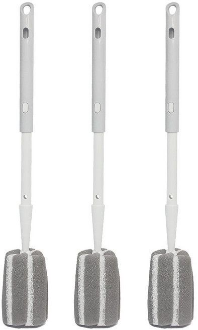 길이조절 세척솔 병솔 물병브러쉬 세척브러쉬, 스펀지, 3개