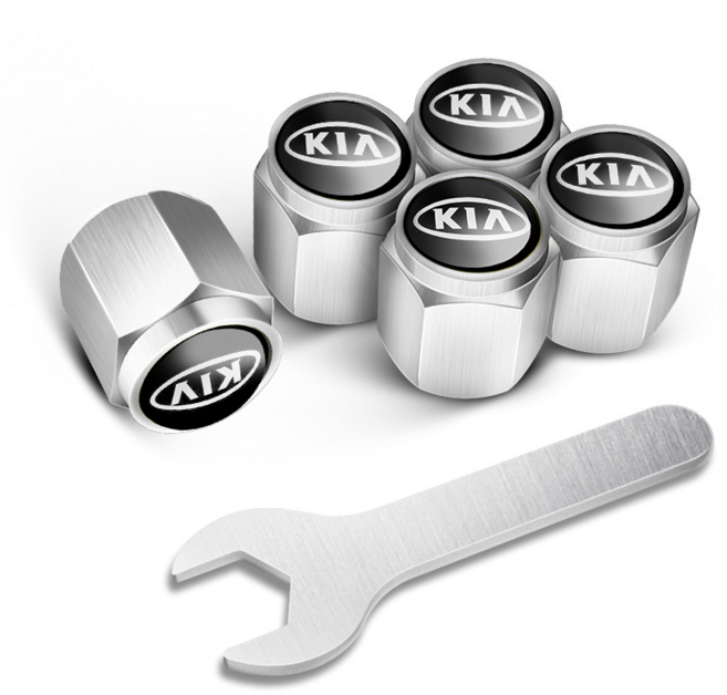 자동차 도난 방지 금속 타이어 밸브 캡 밸브 코어 커버 타이어 밸브 캡 노즐 캡 개성 개조 공용, 흰색, 5개