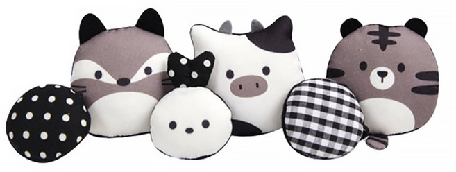 타이니러브 애니멀 프렌즈 모빌 인형, 1세트, 흑백