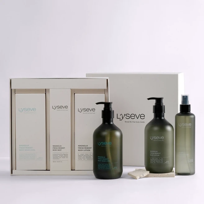 리시브 Lyseve 매그놀리아 프레쉬 리부트 체취 케어 바디워시[쿨]+바디로션+바디미스트 3종 세트, 1개