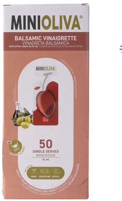 MINIOLIVA 巴薩米克油醋醬 50份單份包 單份14毫升 純西班牙橄欖油, 50個, 14毫升50入