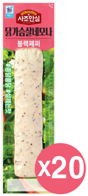 사조 안심 닭가슴살 네모나 블랙페퍼 80g x 20개 / 닭가슴살바 리얼, 1개, 1.6kg