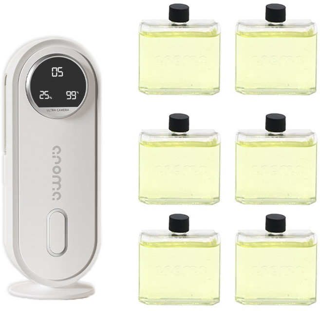 HK sell 시에트 스마트 전자 디퓨저 USB 충전식 7단계 자동분사 미스트, 디스펜서+샹그릴라 6개, 45ml, 1개