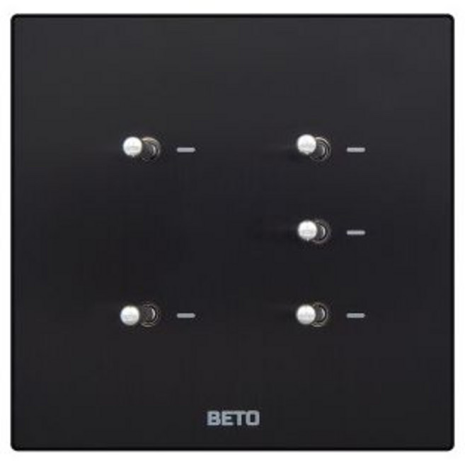 베토 스위치 중5구 실버토글 블랙커버